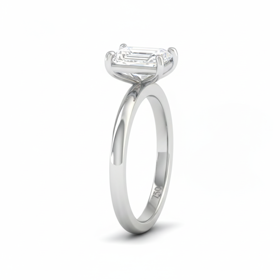 Noémie Solitaire Radiant Cut With Diamond Engagement Ring