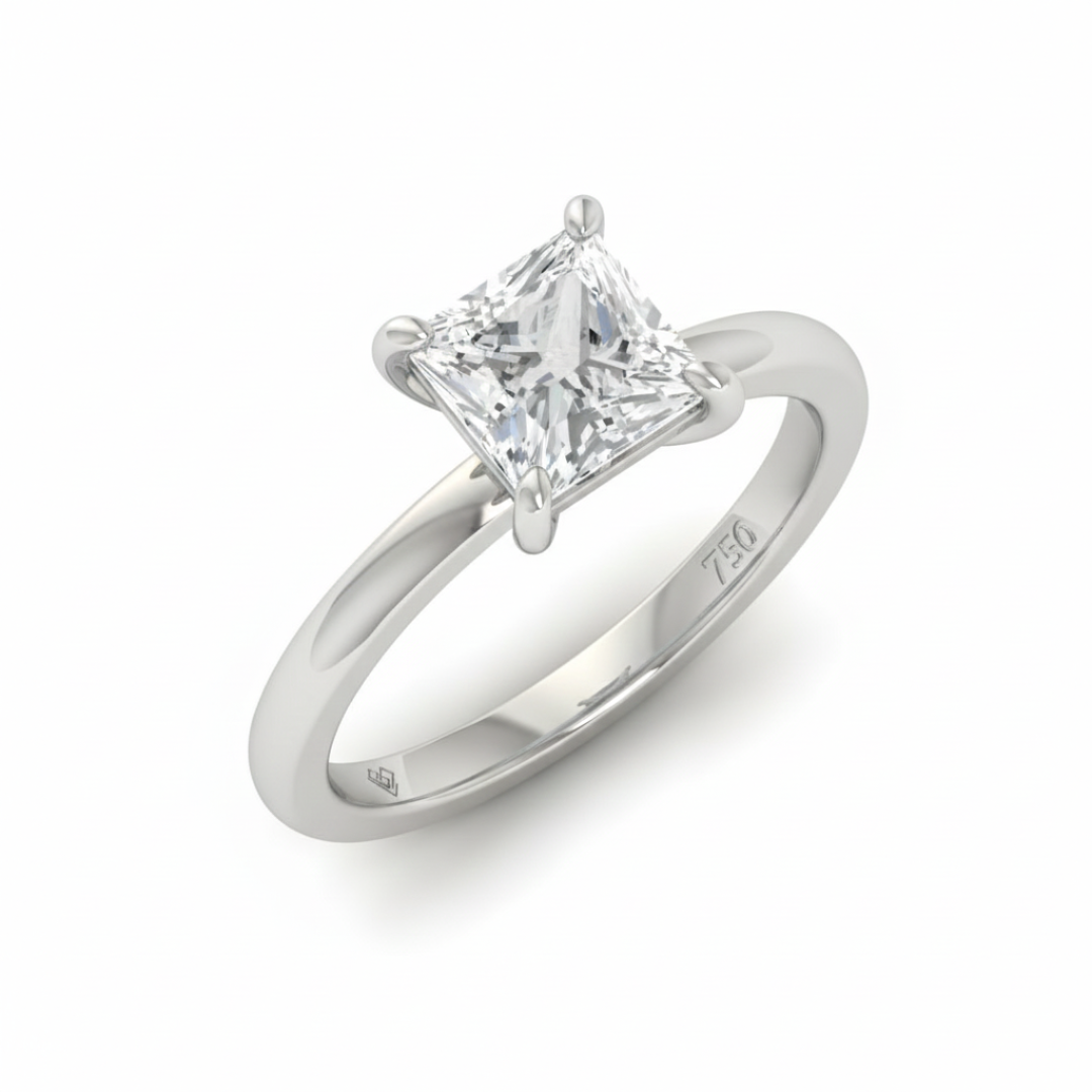 Noémie Solitaire Princess Cut With Diamond Engagement Ring