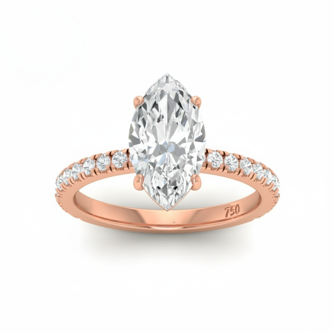 Abigail Marquise With Diamond Band Engagement Ring