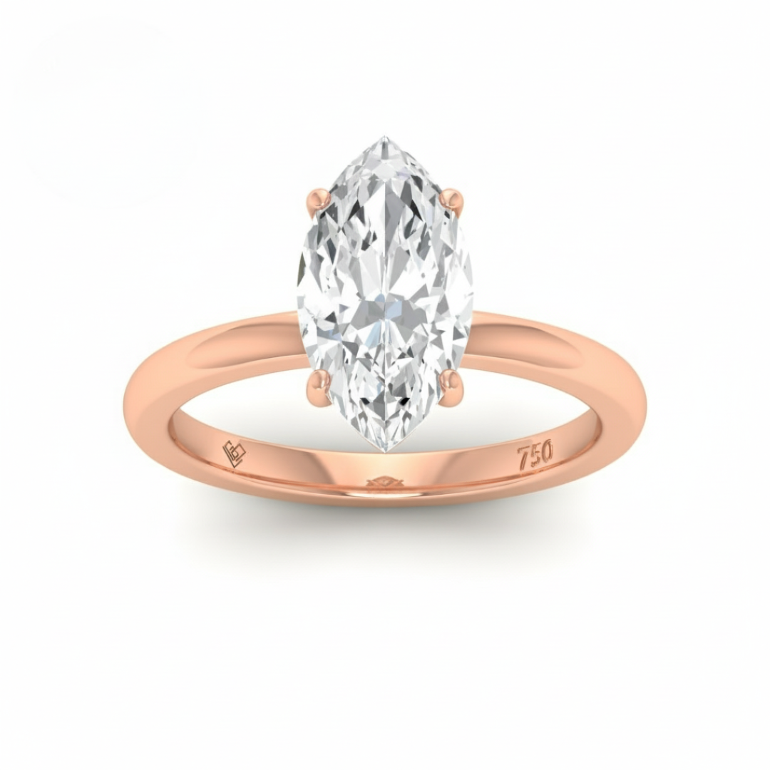 Léa Marquise Cut Diamond With Hidden Halo Engagement Ring