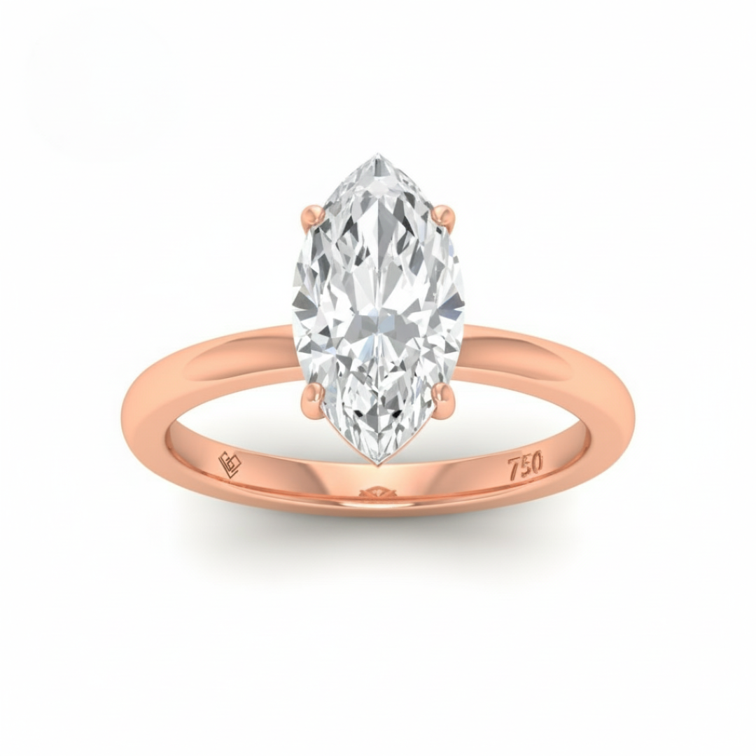 Noémie Solitaire Marquise Cut With Diamond Ring