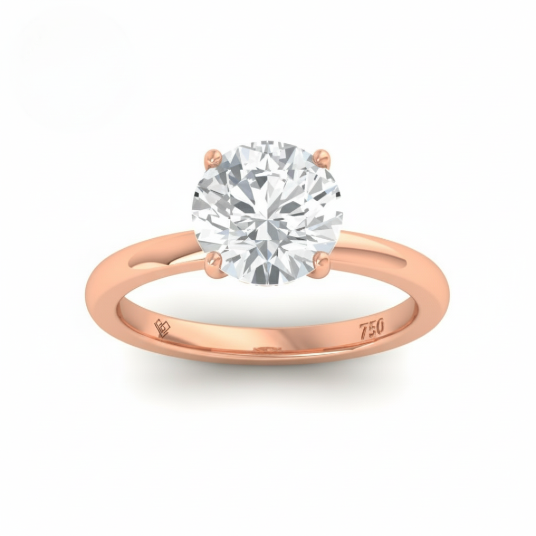 Léa Round Cut Diamond With Hidden Halo Engagement Ring