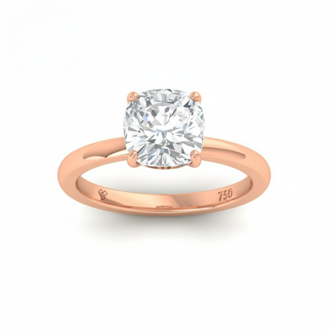 Léa Cushion Cut Diamond With Hidden Halo Engagement Ring