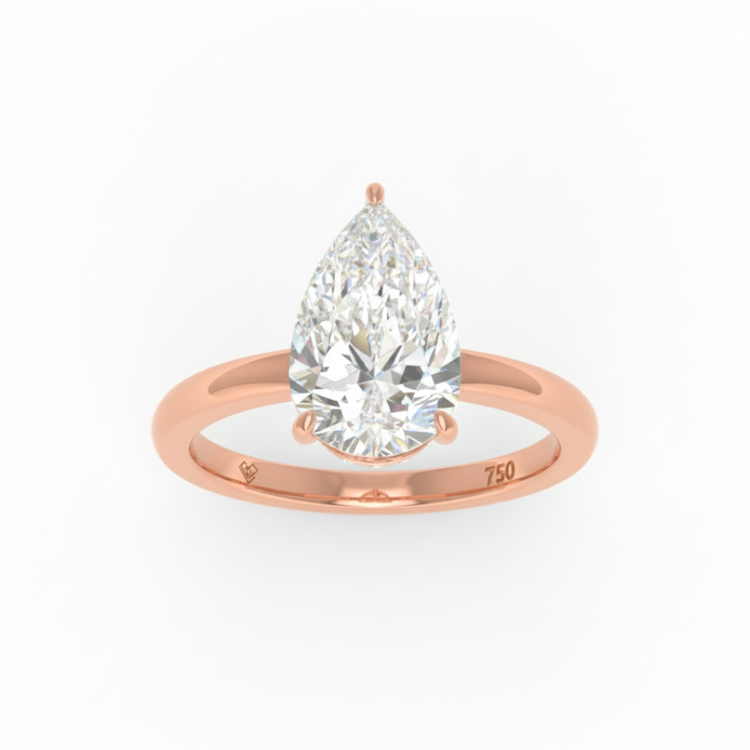Léa Pear Cut Diamond With Hidden Halo Engagement Ring