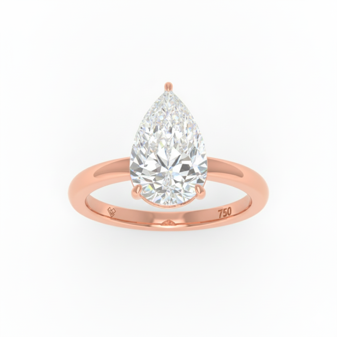 Noémie Solitaire Pear Cut With Diamond Engagement Ring