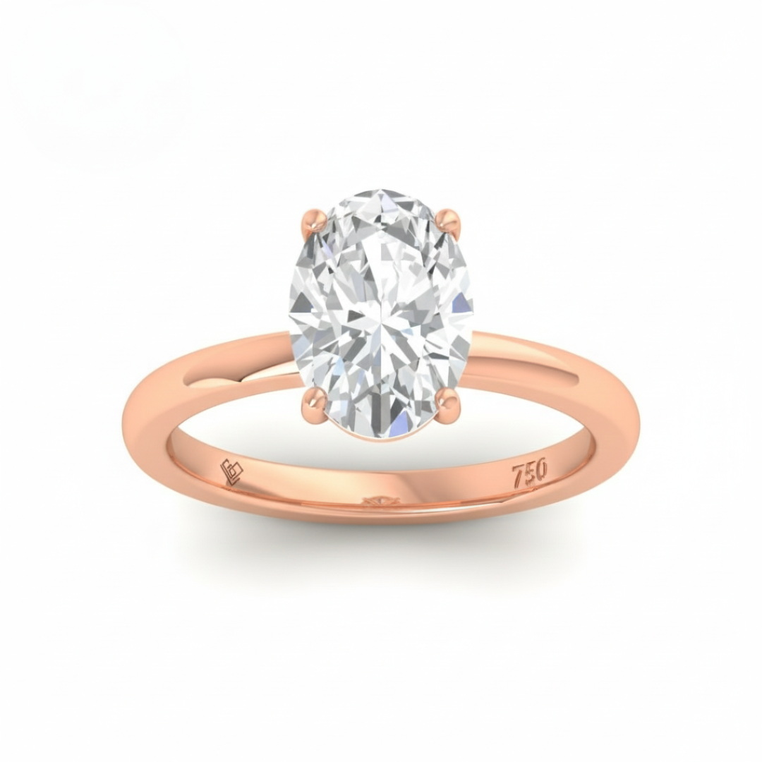 Bague de fiançailles Noémie Solitaire ovale avec diamant