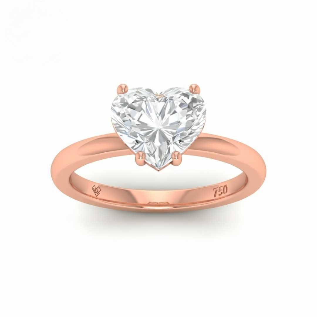 Noémie Solitaire Heart Cut With Diamond Engagement Ring