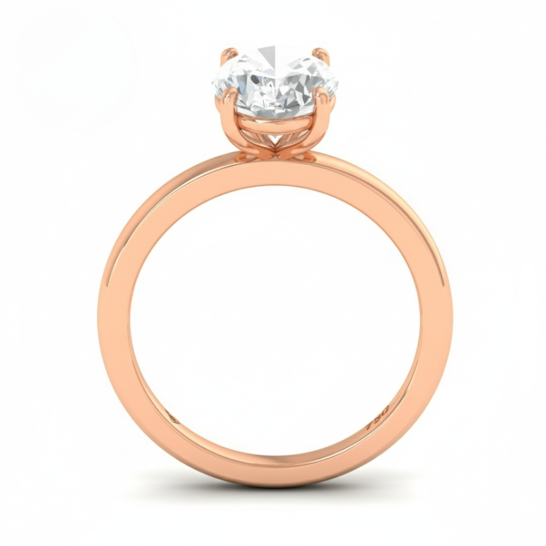 Bague de fiançailles Noémie Solitaire ovale avec diamant