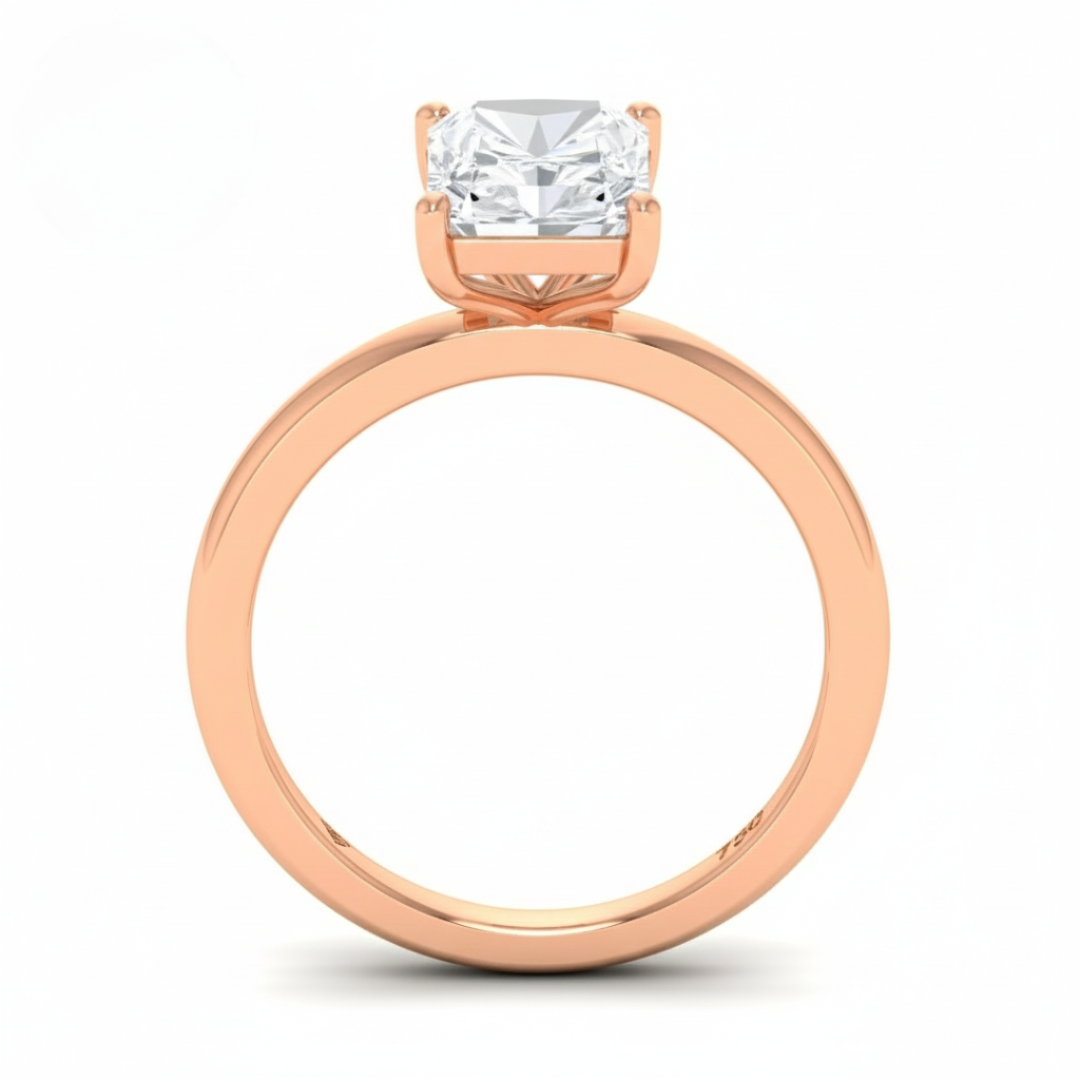 Noémie Solitaire Radiant Cut With Diamond Engagement Ring