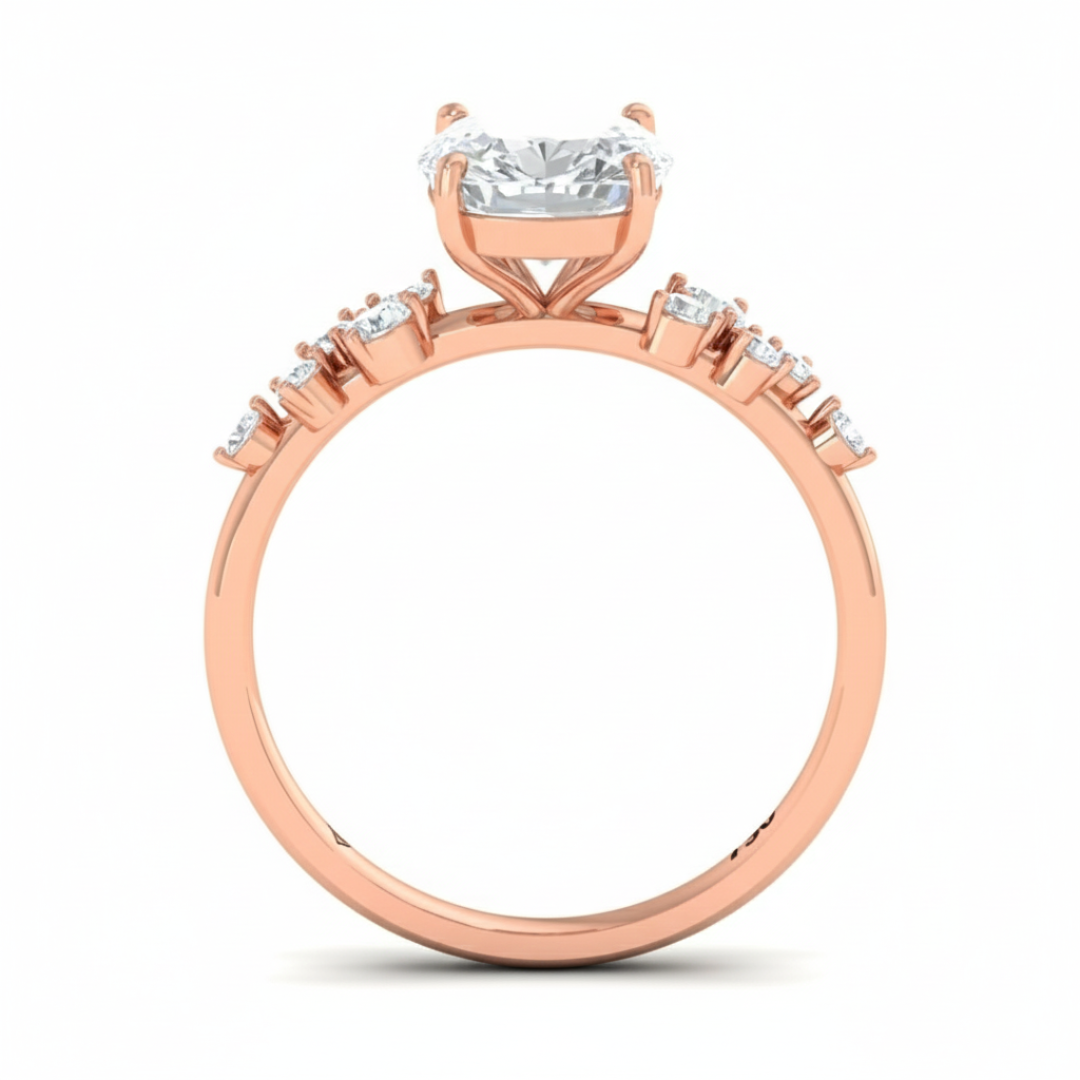 Layla Cushion Diamond Engagement Ring With Diamond Accent Band