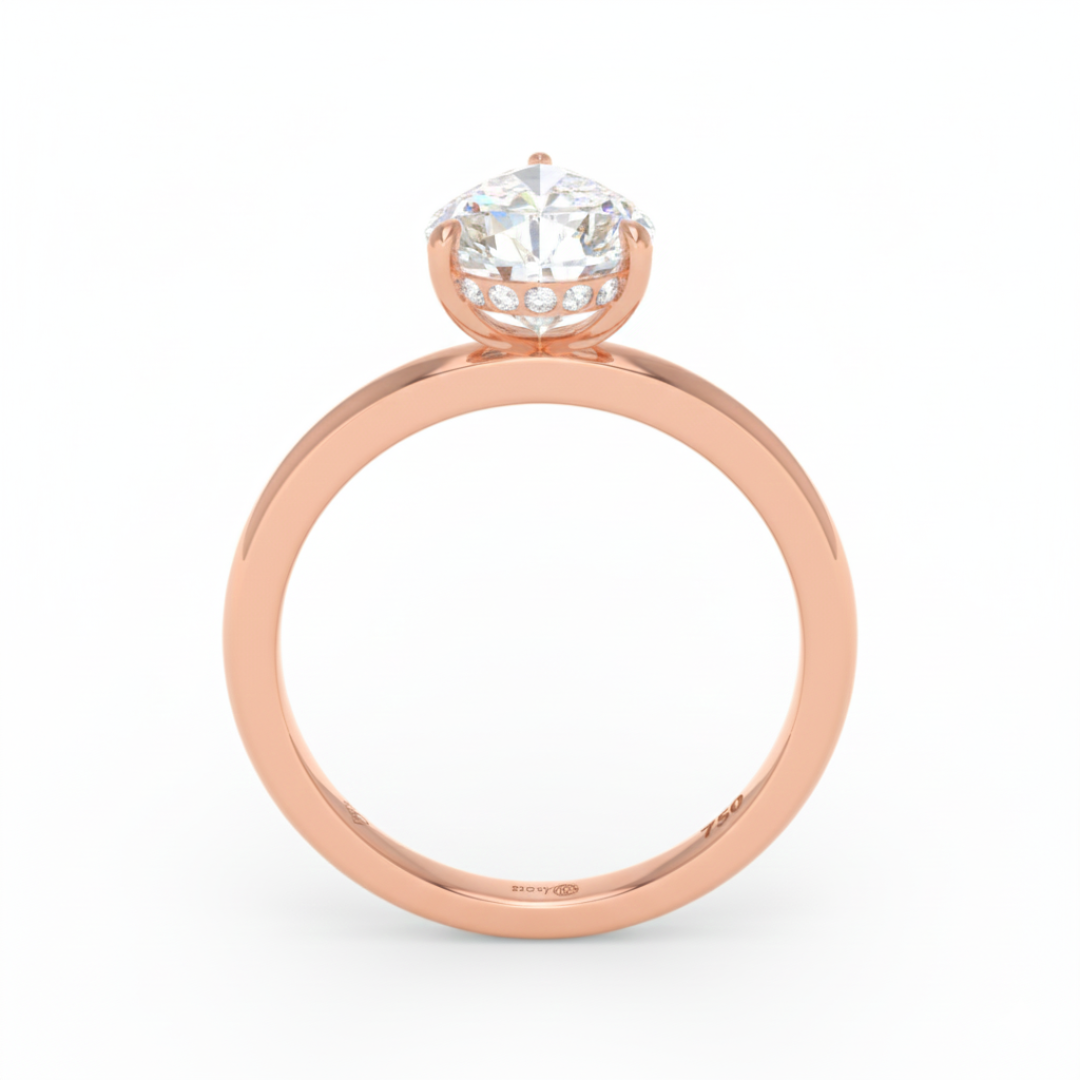Léa Pear Cut Diamond With Hidden Halo Engagement Ring