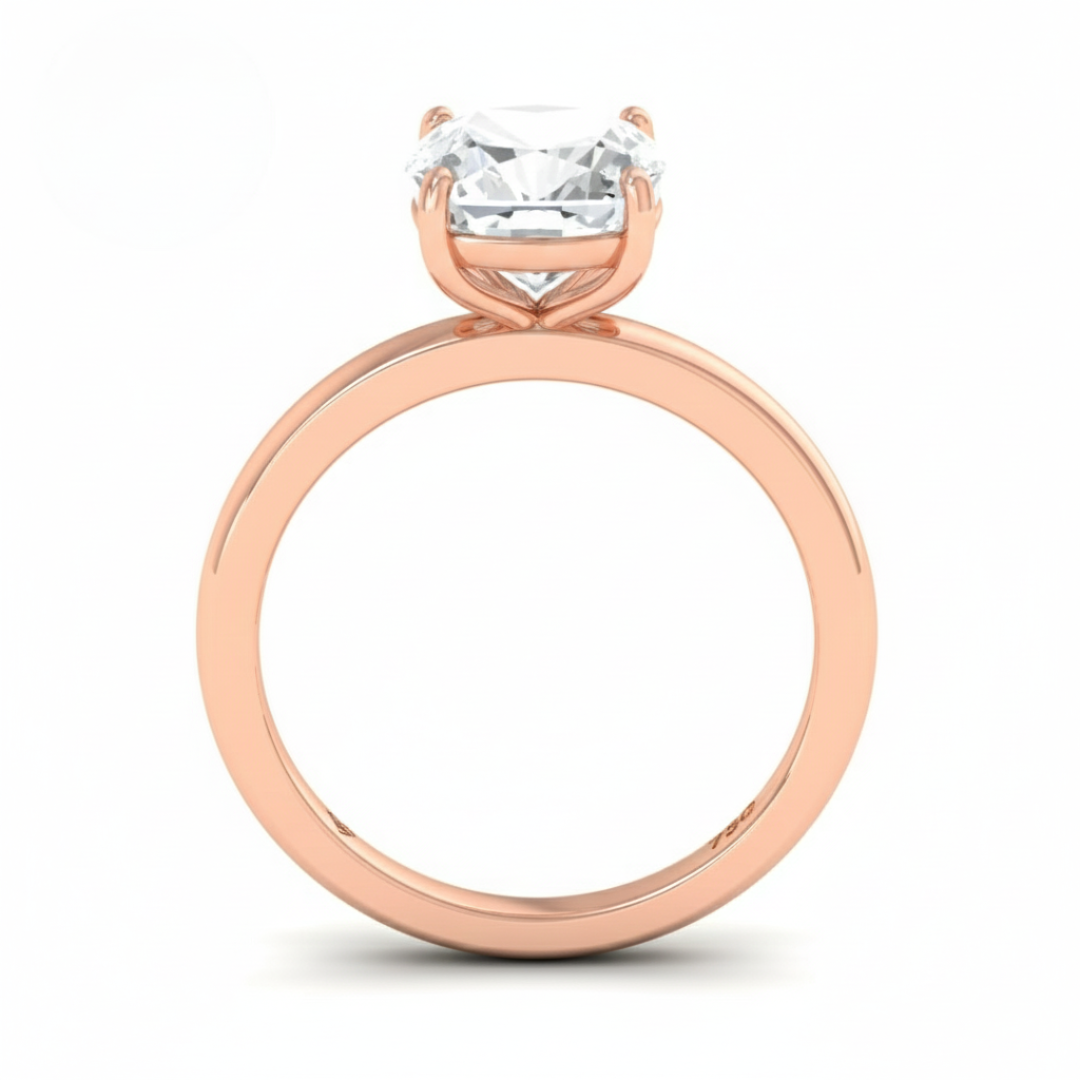 Noémie Solitaire Cushion Cut With Diamond Engagement Ring