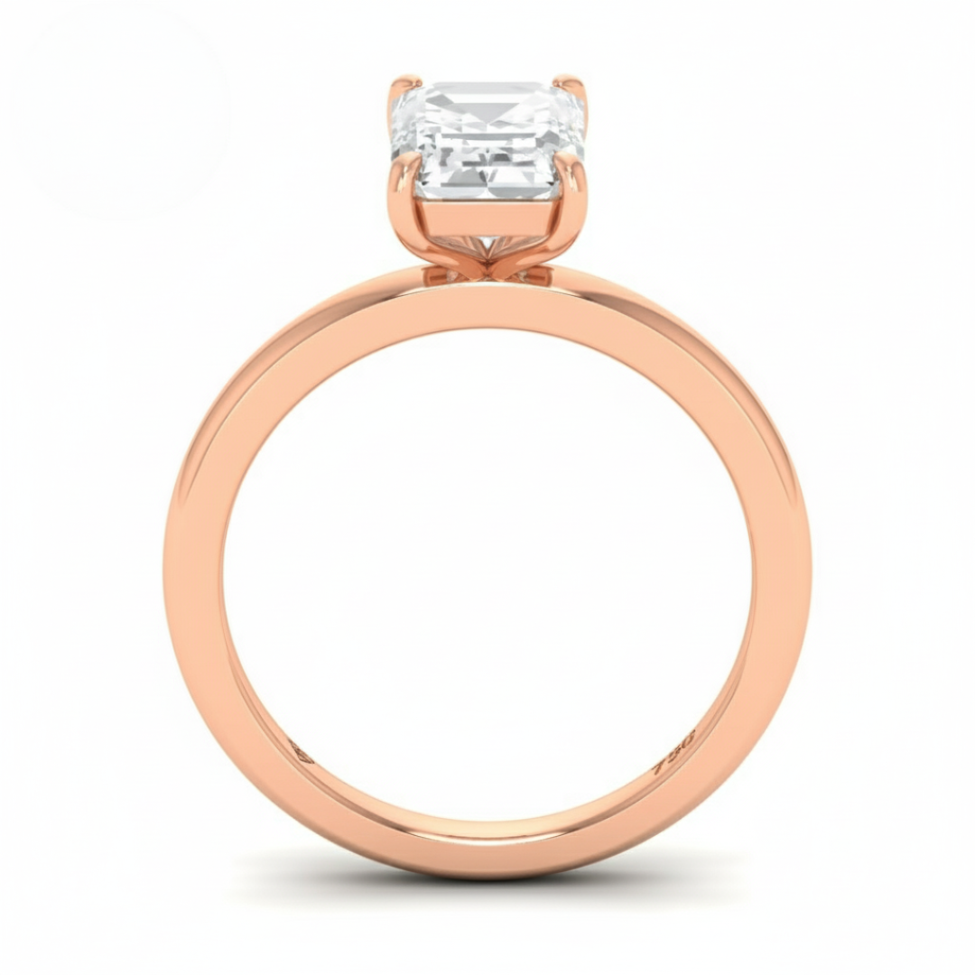 Noémie Solitaire Emerald Cut With Diamond Engagement Ring