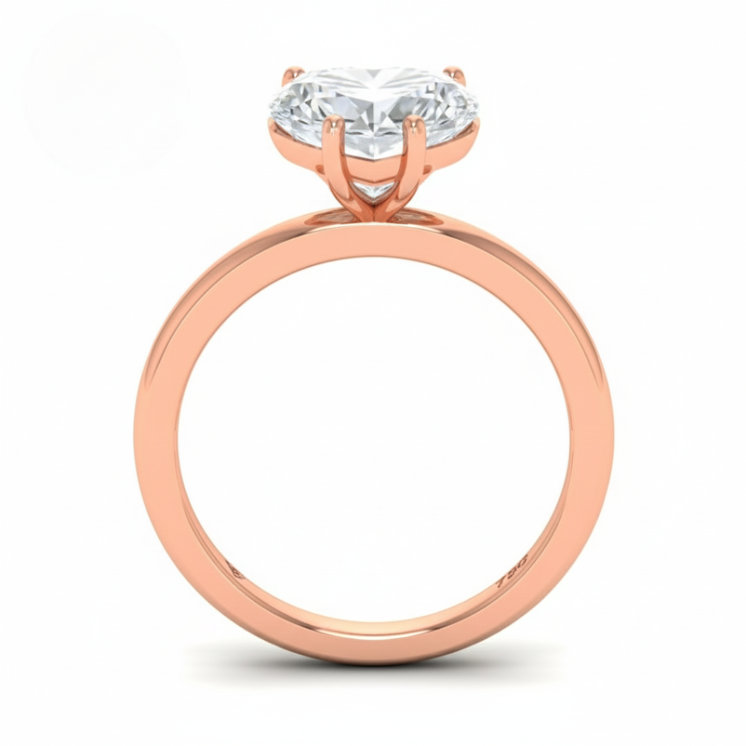Noémie Solitaire Heart Cut With Diamond Engagement Ring