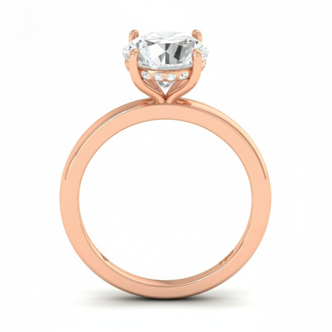 Léa Round Cut Diamond With Hidden Halo Engagement Ring