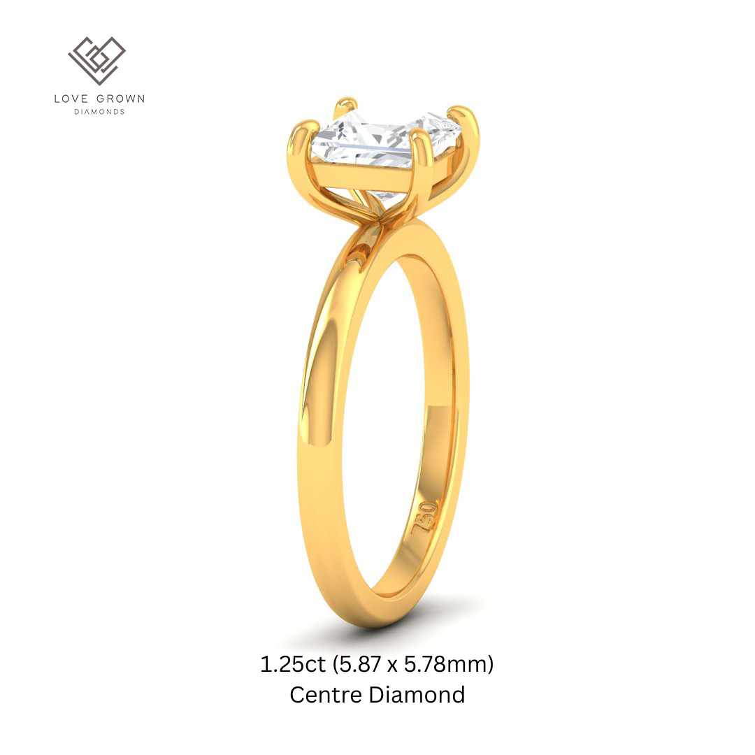 Noémie Solitaire Princess Cut With Diamond Engagement Ring