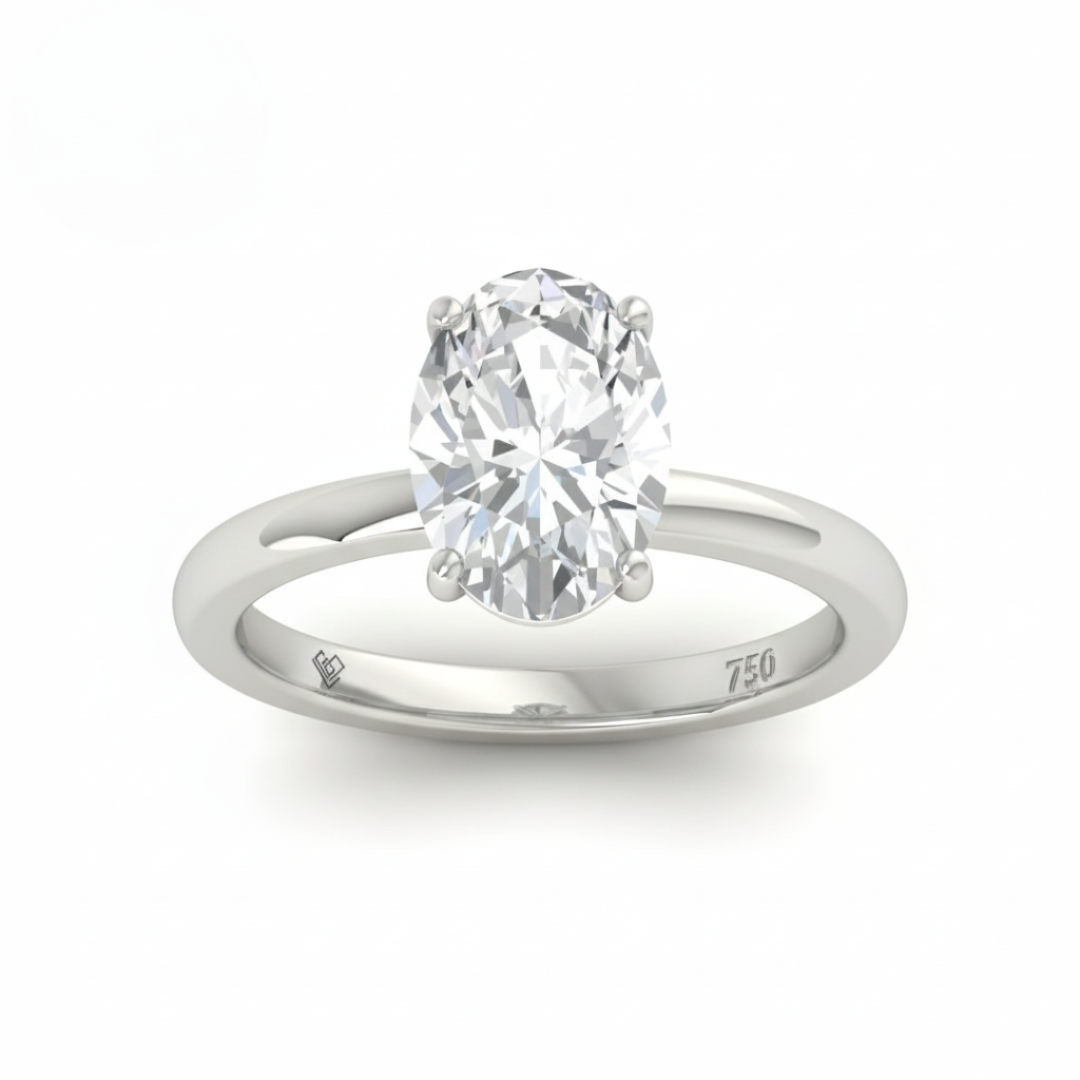 Bague de fiançailles Noémie Solitaire ovale avec diamant