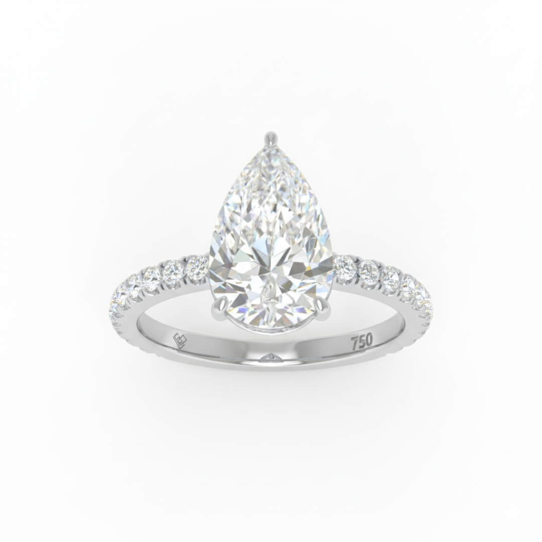 Abigail Pear With Diamond Band Engagement Ring