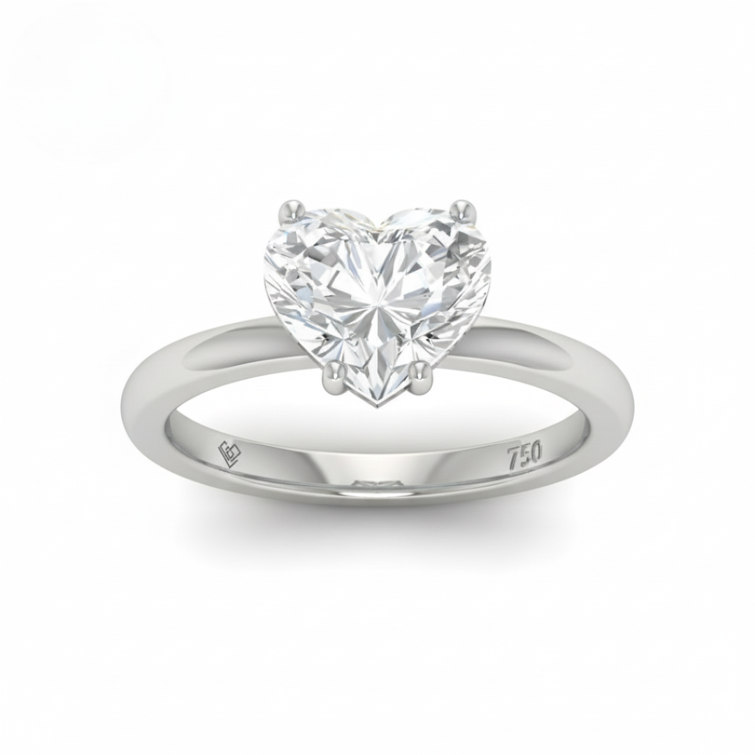 Noémie Solitaire Heart Cut With Diamond Engagement Ring