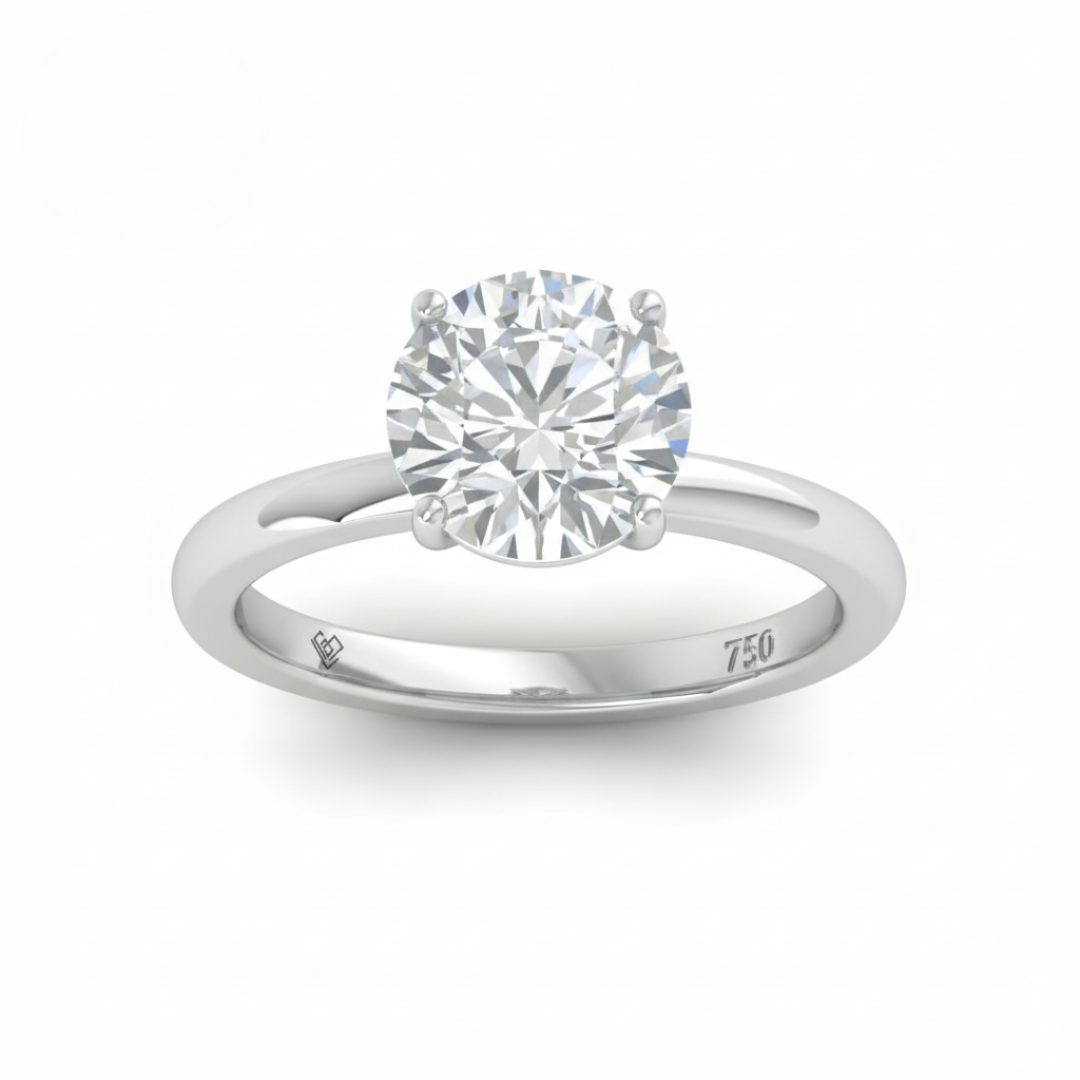 Noémie Solitaire Round Cut With Diamond Engagement Ring