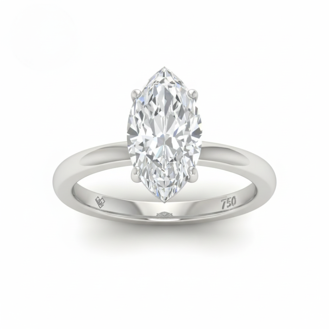 Noémie Solitaire Marquise Cut With Diamond Ring