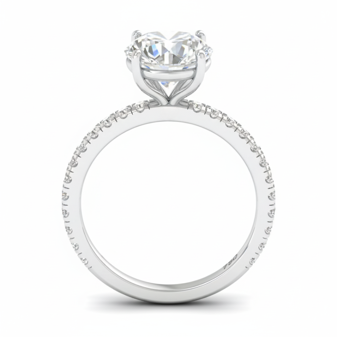 Abigail Round With Diamond Band Engagement Ring