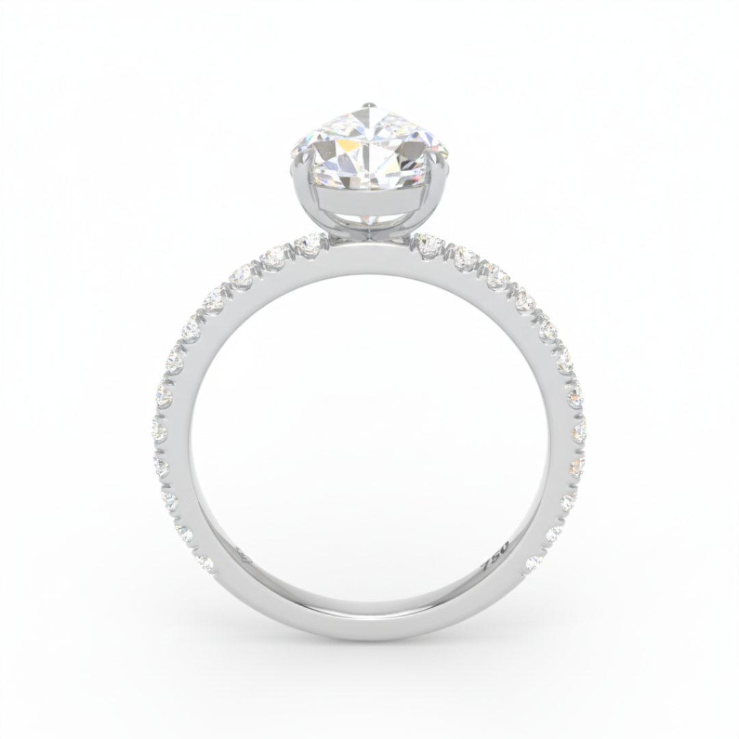 Abigail Pear With Diamond Band Engagement Ring