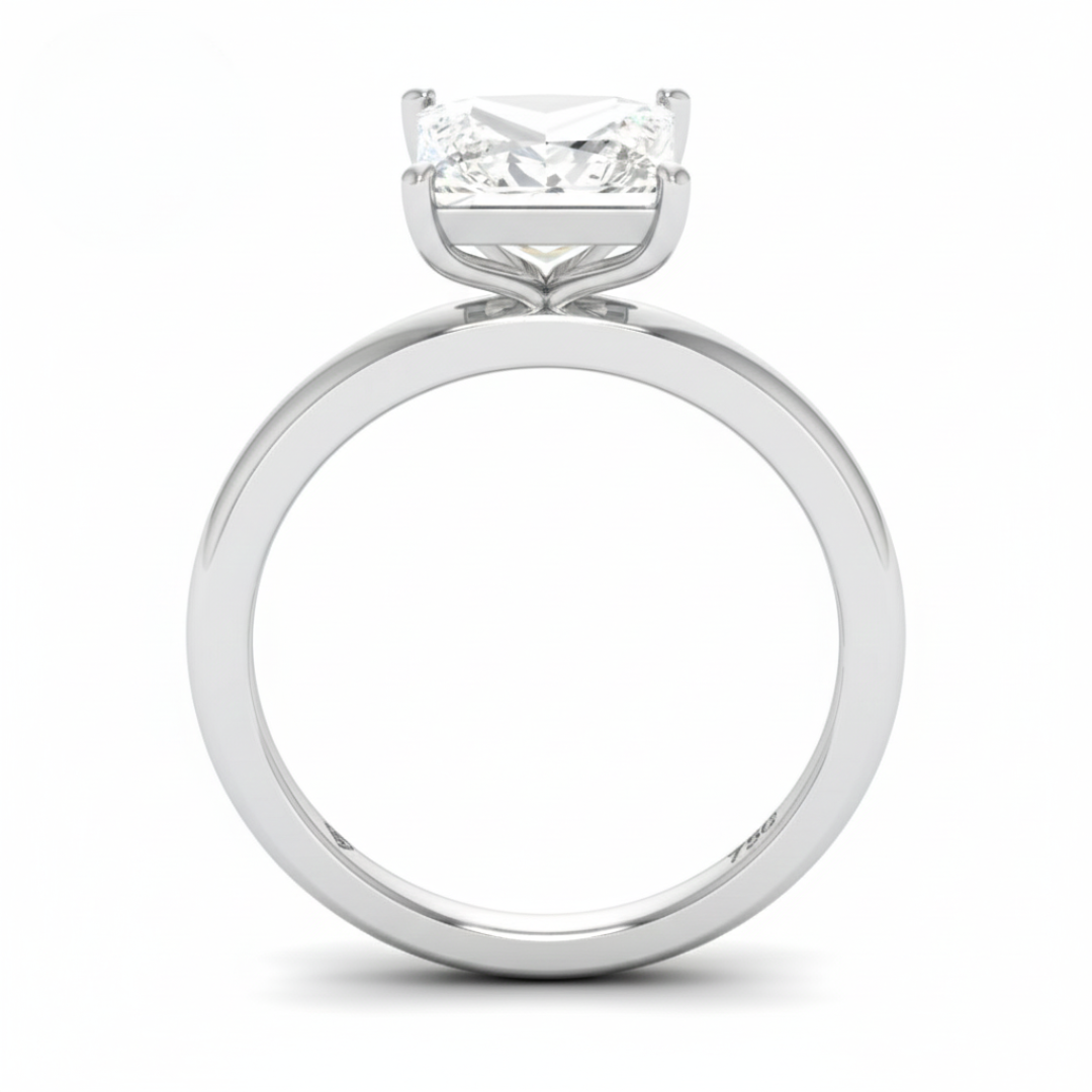 Noémie Solitaire Princess Cut With Diamond Engagement Ring