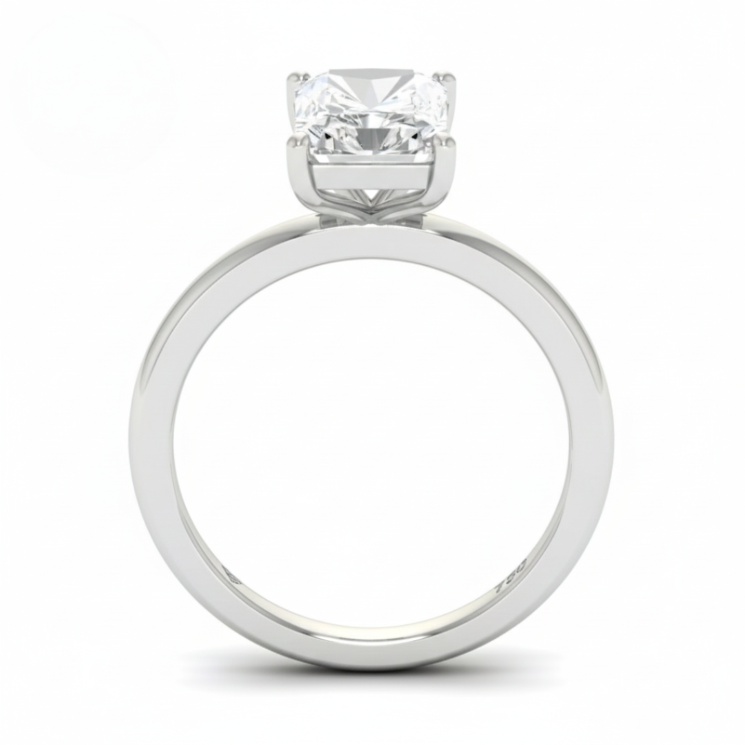Noémie Solitaire Radiant Cut With Diamond Engagement Ring