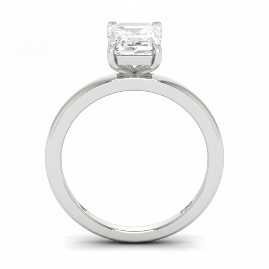 Noémie Solitaire Emerald Cut With Diamond Engagement Ring