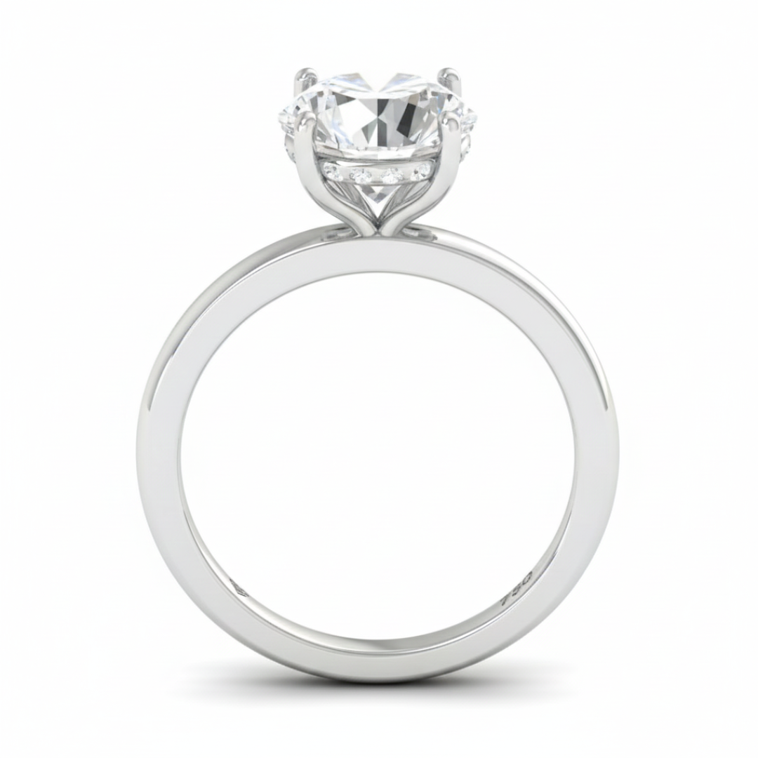 Léa Round Cut Diamond With Hidden Halo Engagement Ring