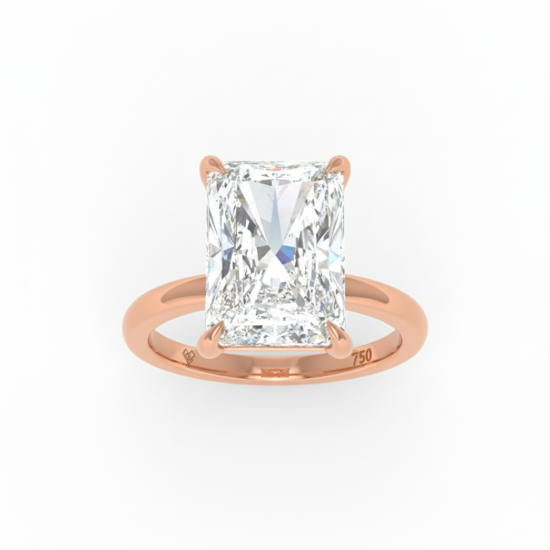 Noémie Solitaire Radiant Cut With Diamond Engagement Ring