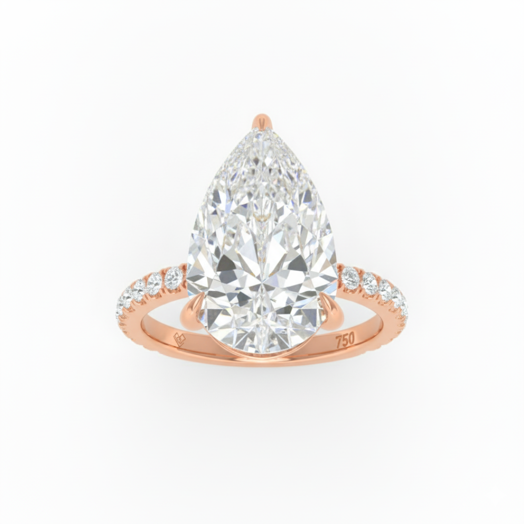 Abigail Pear With Diamond Band Engagement Ring