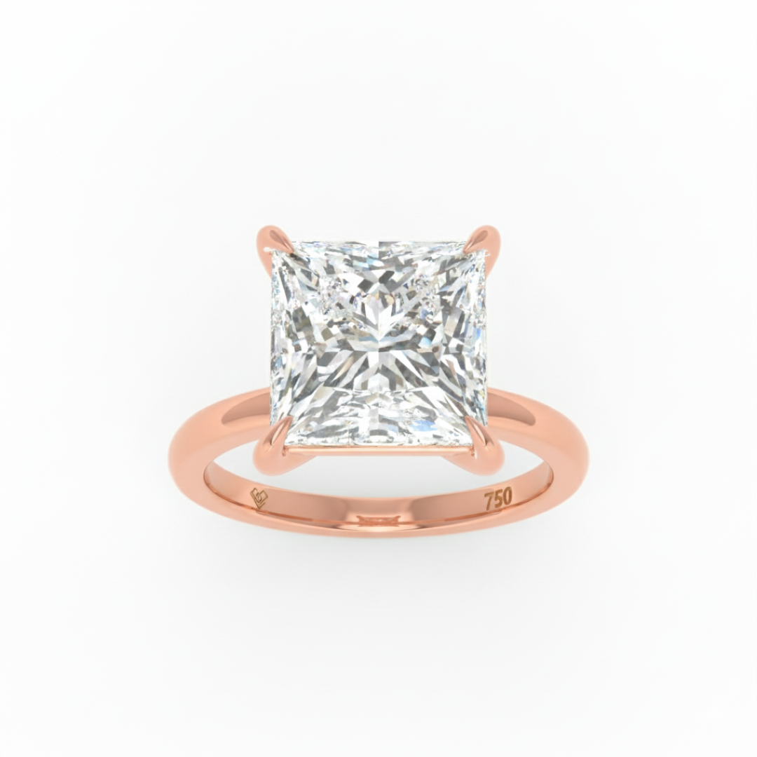 Noémie Solitaire Princess Cut With Diamond Engagement Ring