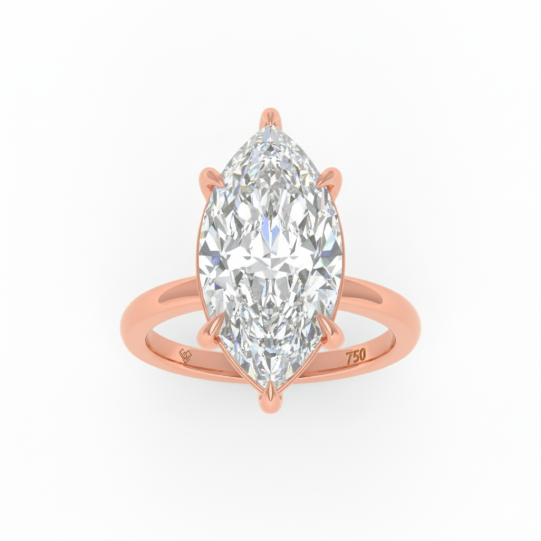 Noémie Solitaire Marquise Cut With Diamond Ring