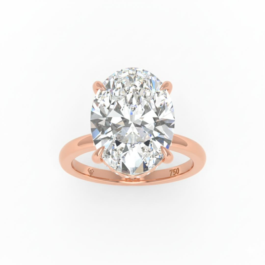 Léa Oval Cut Diamond With Hidden Halo Engagement Ring