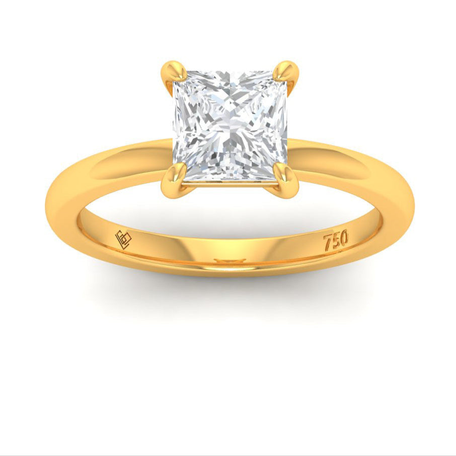 Noémie Solitaire Princess Cut Diamond Engagement Ring in Gold Band