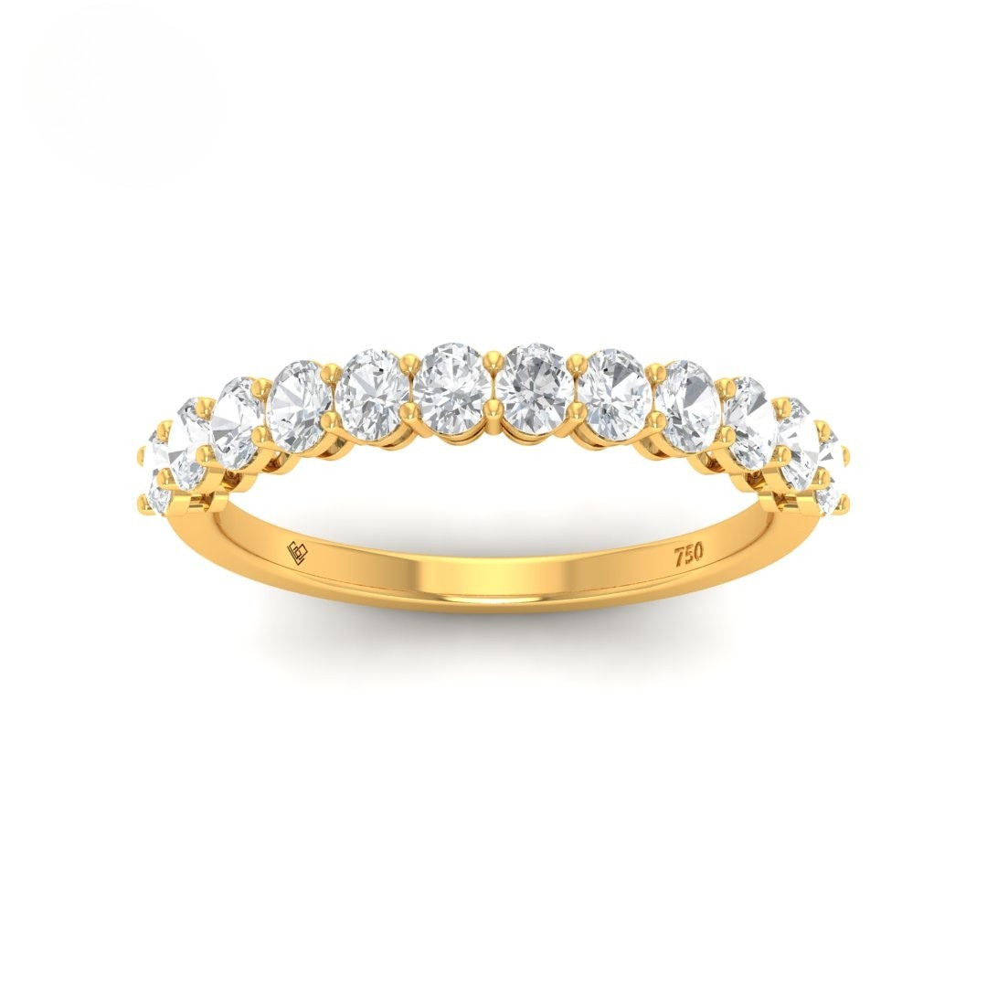Stella Oval cut wedding band 1.00ct diamonds set in platinum with prong setting and VS clarity