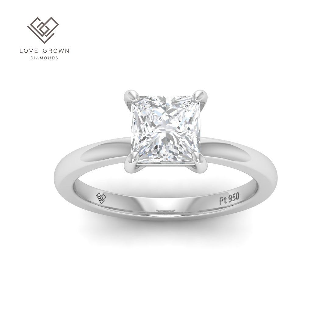 Noémie Solitaire Princess Cut With Diamond Engagement Ring