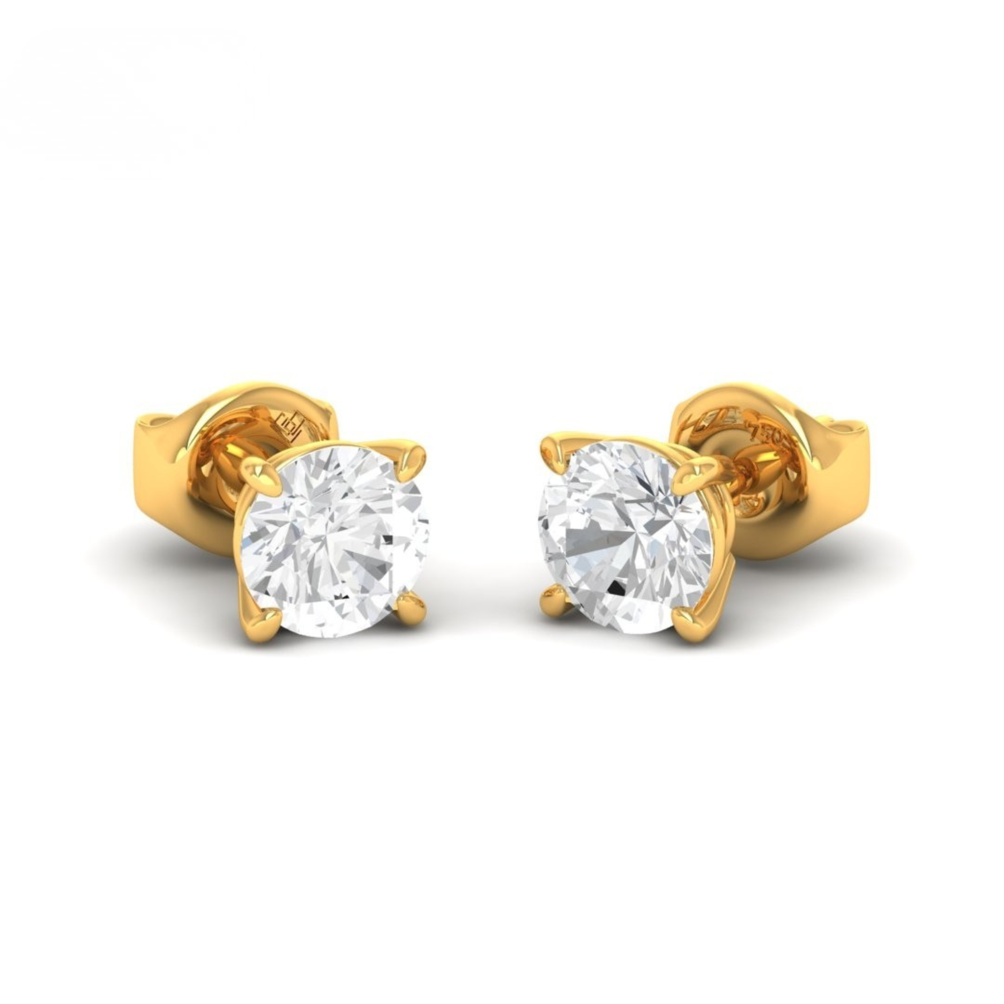 Lieve 4.00ct diamond stud earrings in yellow gold with D/E color and VVS clarity diamonds