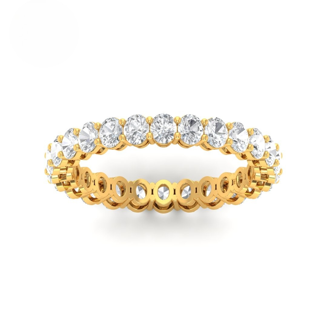 Willow Oval cut wedding band 2.00ct oval diamonds full eternity platinum ring prong setting
