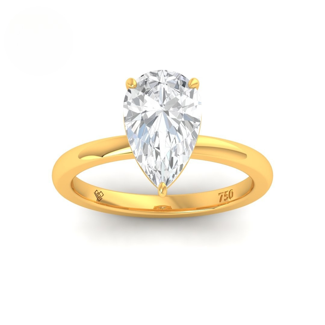Noémie Solitaire Pear Cut With Diamond Engagement Ring