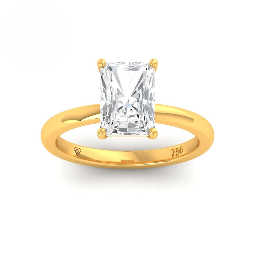 Léa Radiant Cut Diamond With Hidden Halo Engagement Ring