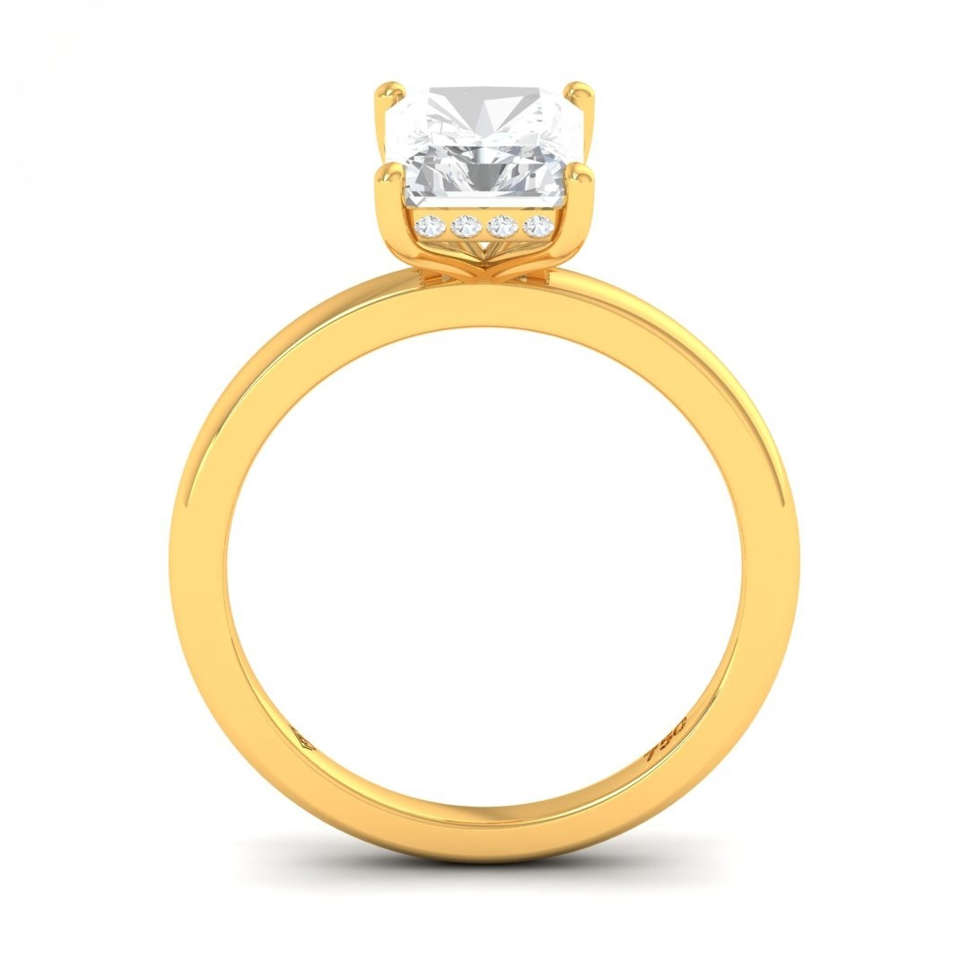 Léa Radiant Cut Diamond With Hidden Halo Engagement Ring