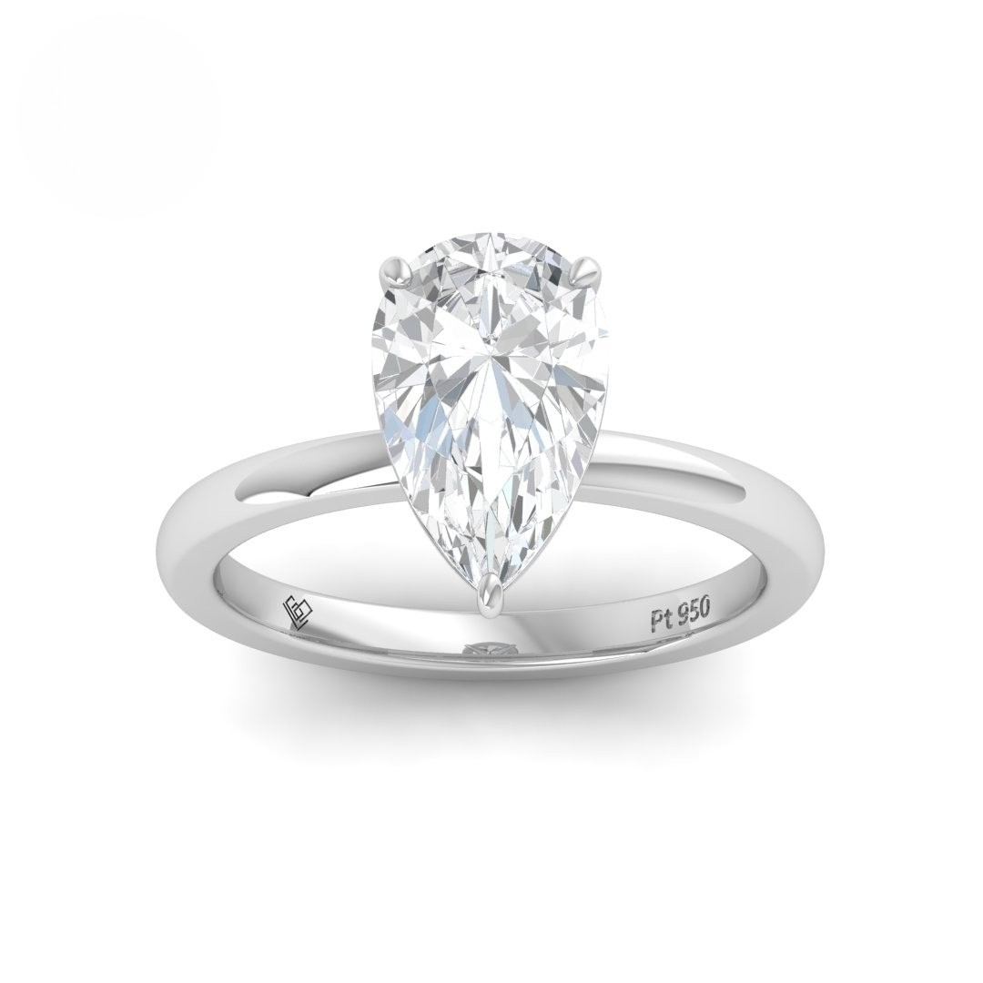 Noémie Solitaire Pear Cut With Diamond Engagement Ring