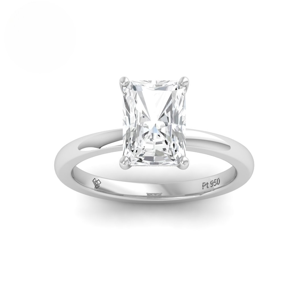 Léa Radiant Cut Diamond With Hidden Halo Engagement Ring
