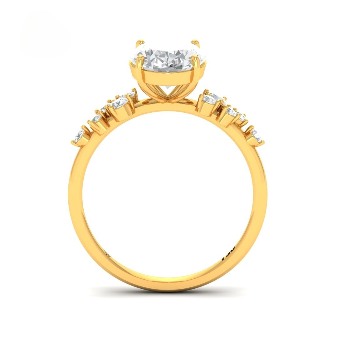 Layla Oval Cut Diamond Engagement Ring With Diamond Accent Band