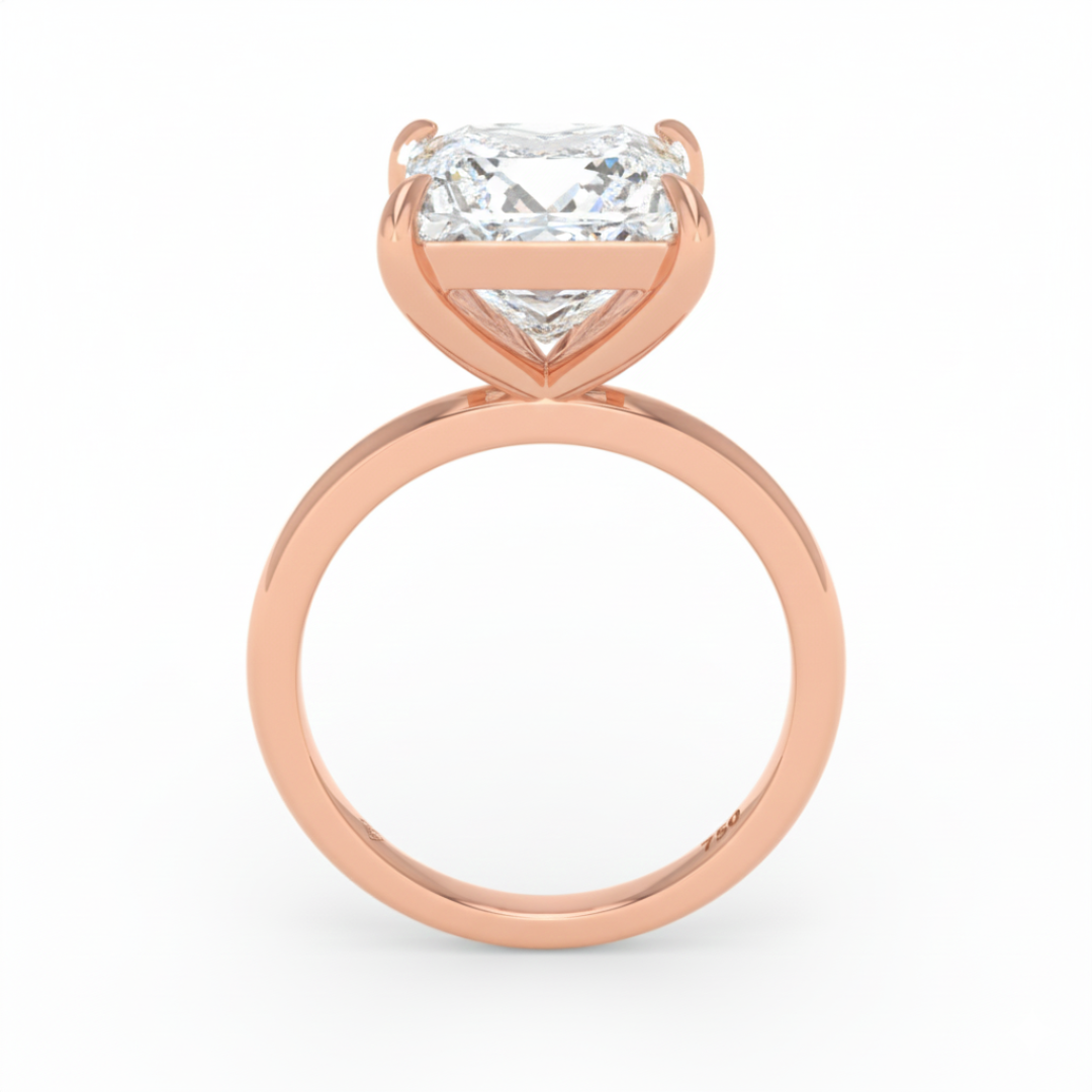Noémie Solitaire Princess Cut With Diamond Engagement Ring
