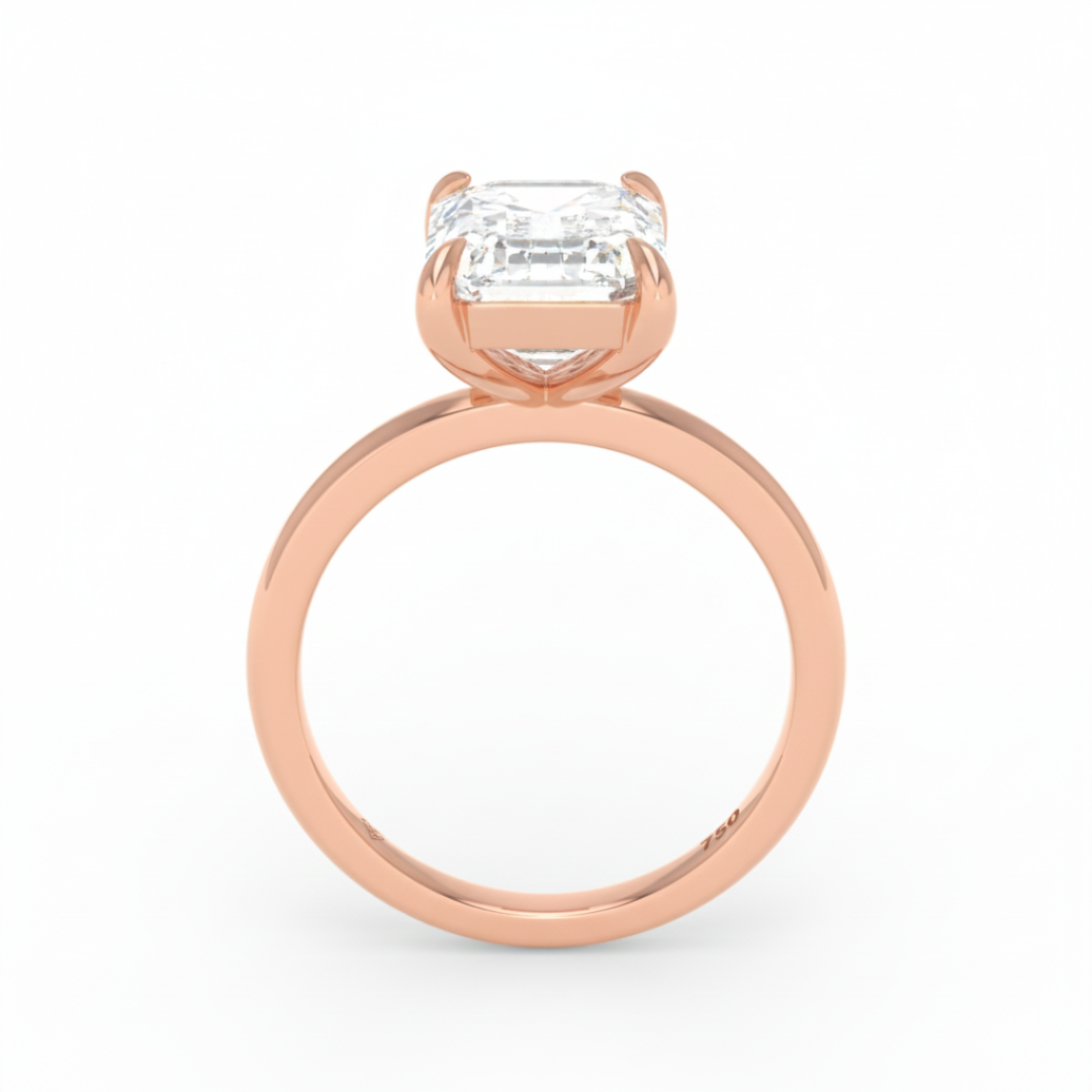 Noémie Solitaire Emerald Cut With Diamond Engagement Ring