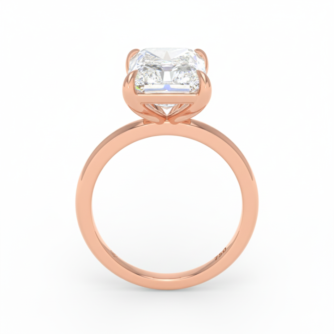 Noémie Solitaire Radiant Cut With Diamond Engagement Ring
